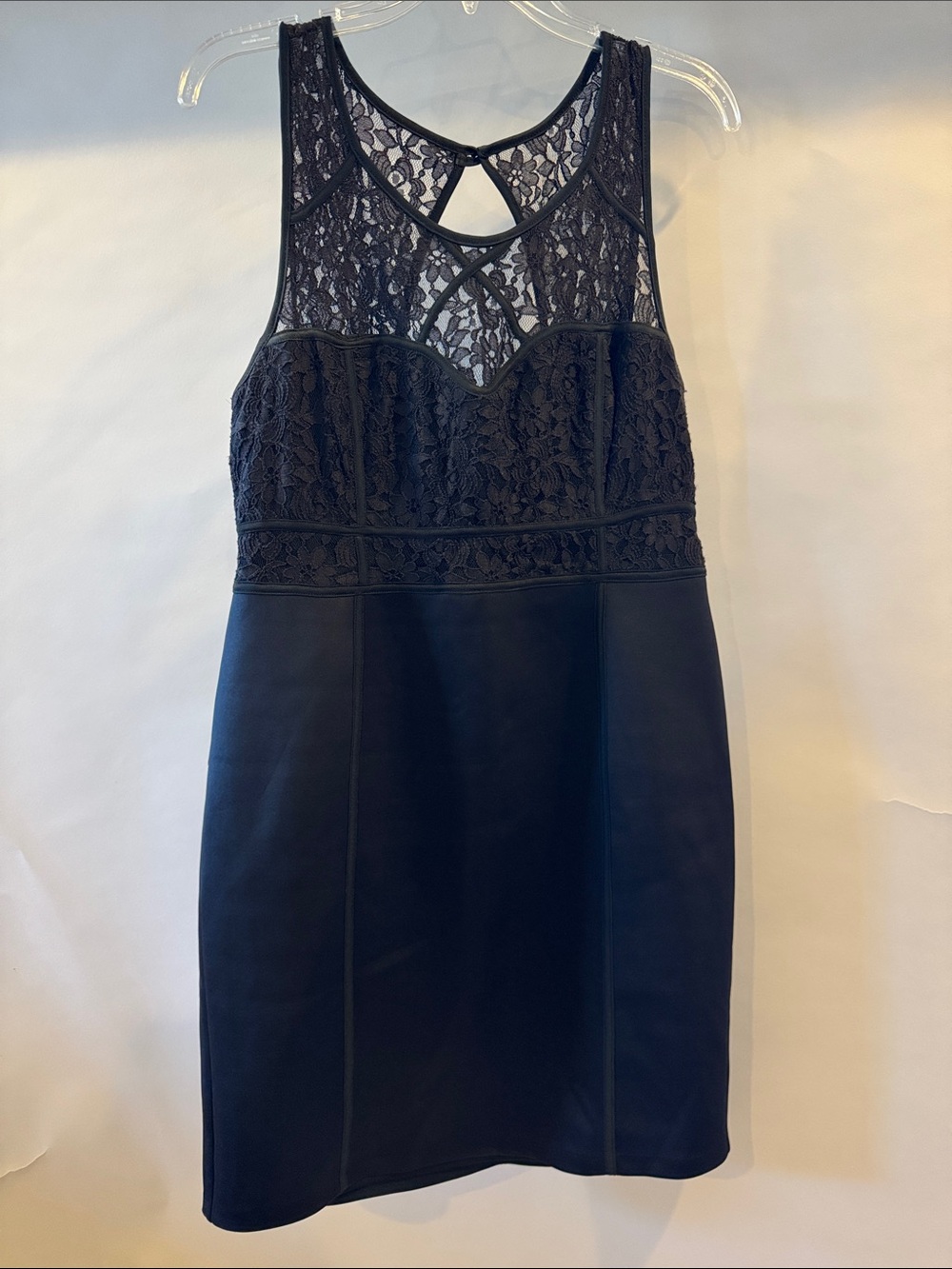 Thalia Sodi Lace-Top Black Cocktail Dress
